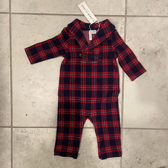 Janie & Jack Boys 3-6M Plaid Onsie - Picture 1 of 5